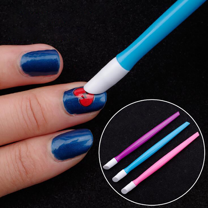 Nail Art For Men - 男性と女性のためのプラスチック製のネイルキューティクルスティック,プラスチックハンドル付きの着色されたゴム製マニキュアツール
