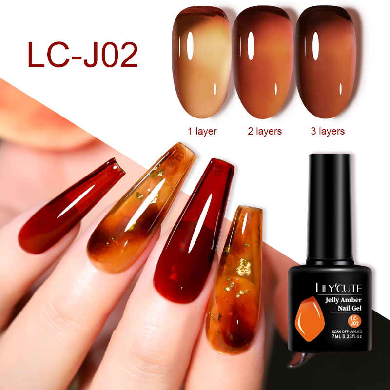 LILYCUTE 7 ミリリットルゼリーアンバージェルマニキ - Nail Art Leopard のレビューと価格