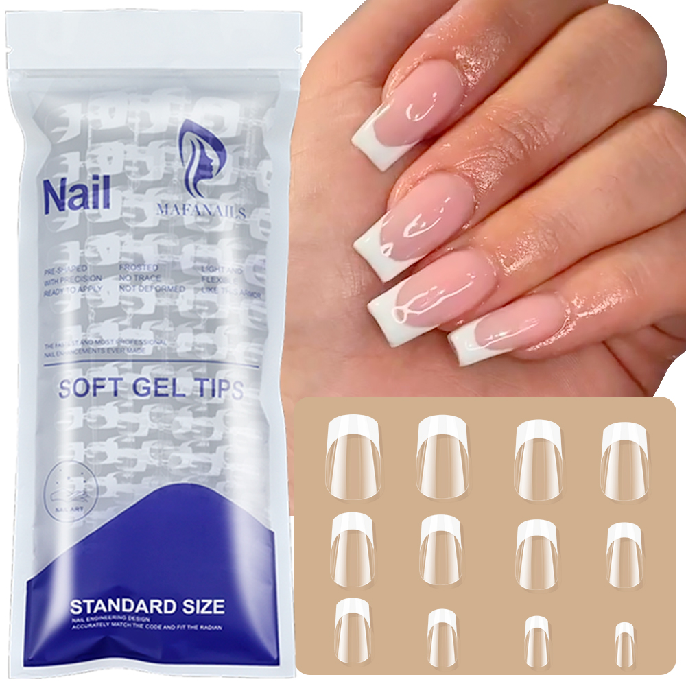 120個/袋 クリアフレンチコフィンプレスオンネイル ショー - Nail Art Wedding のレビューと価格