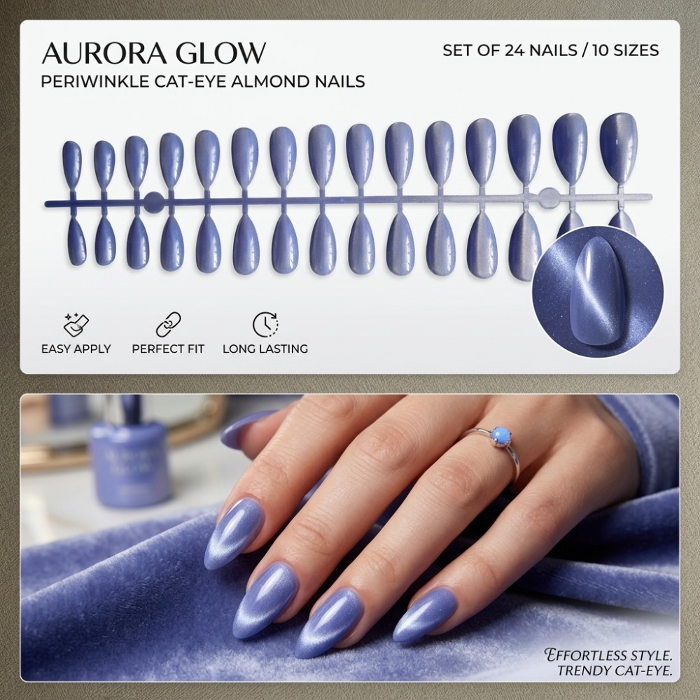 24枚入り ショートスクエアプレスオンネイル リッチブロンズ - Nail Art Extension Cat Eye のレビューと価格