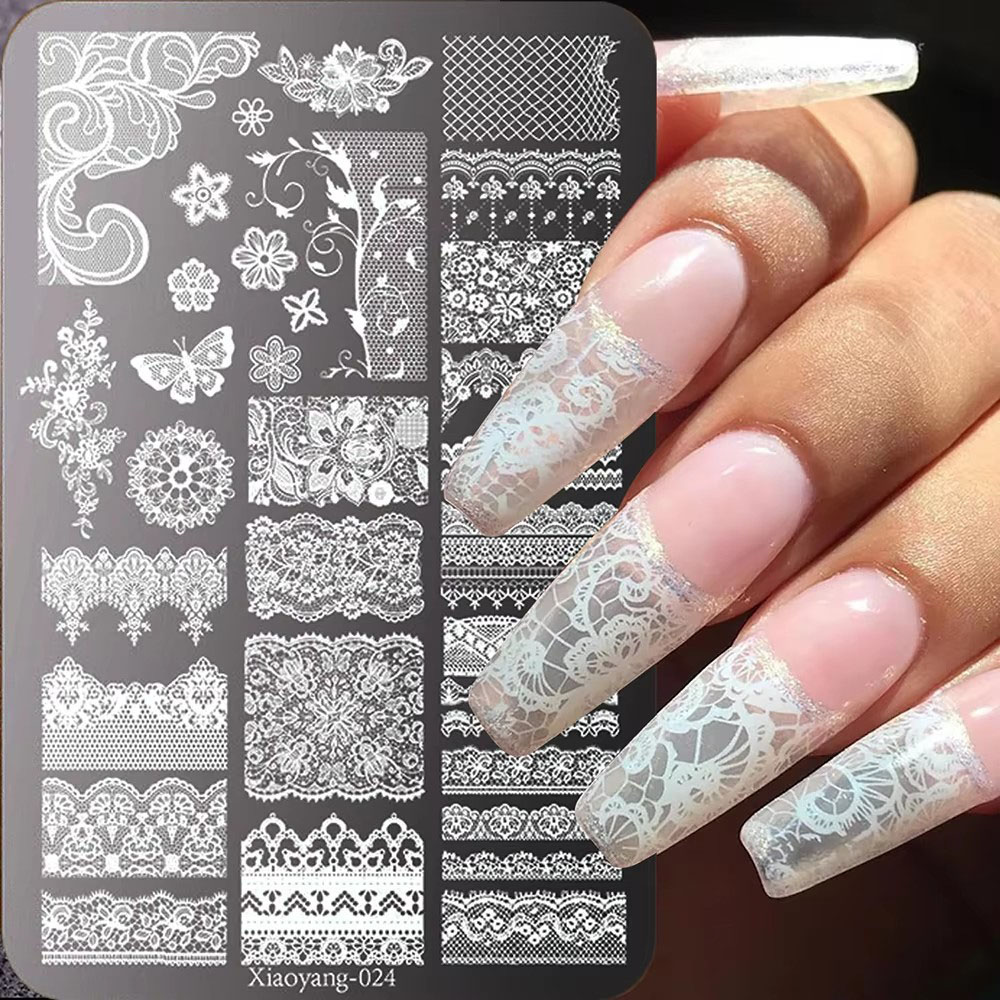 14.5 * 9.5 レースメタルネイルアートスタンピングテ - Nail Art Leopard のレビューと価格