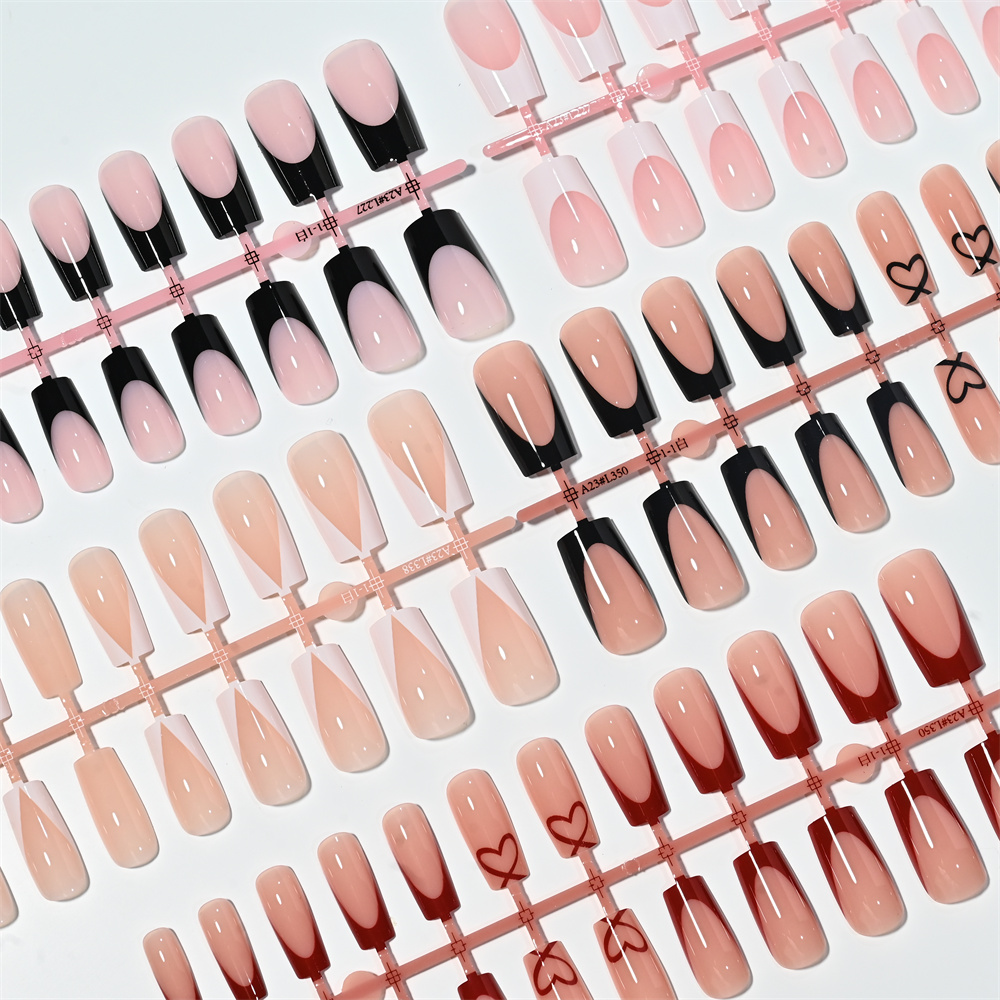 120枚入りミディアムスクエアフレンチプレスオンネイルブラッ - Nail Art Wedding のレビューと価格