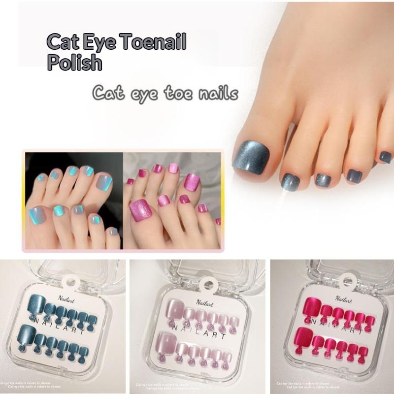1箱入り フレンチフェイクネイル グロッシーキャットアイネイ - Nail Art Extension Cat Eye のレビューと価格