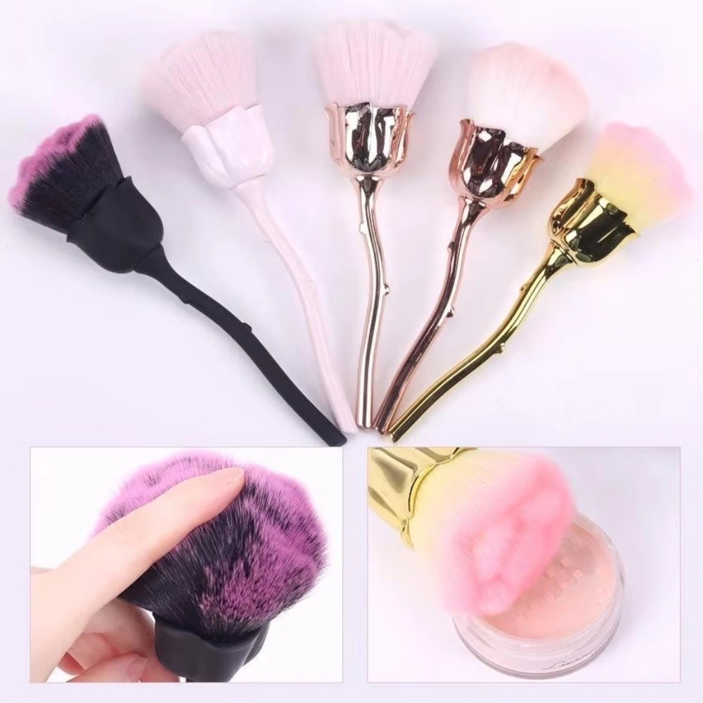ゴールドローズ型フラワーネイルブラシ ソフトブラシ チークブ - Nail Art Rose Gold のレビューと価格