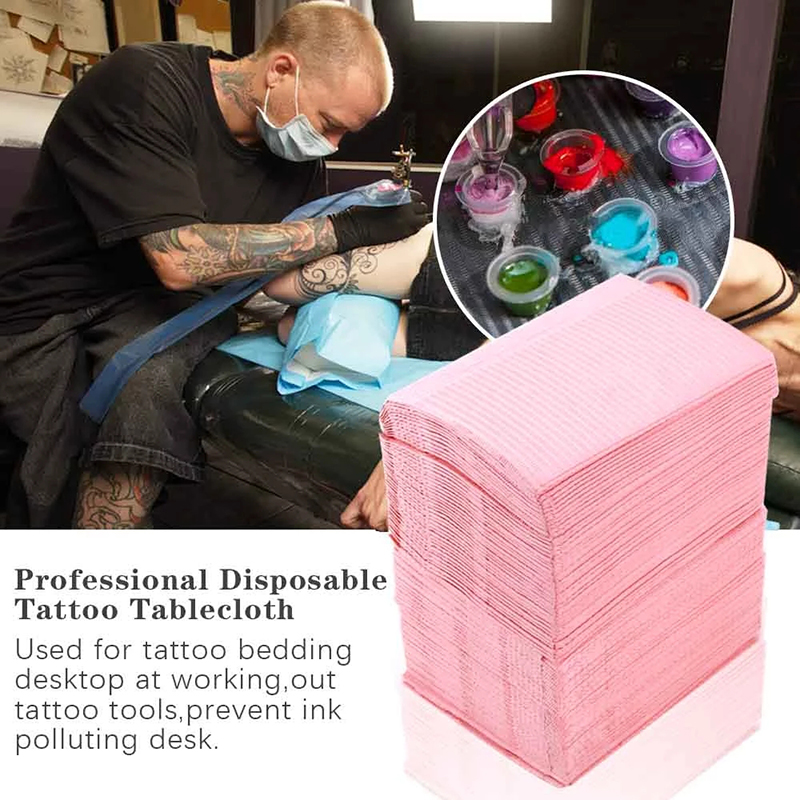 125 個使い捨てタトゥークリーンパッド防水タトゥーテーブル - Nail Art Nail Art のレビューと価格