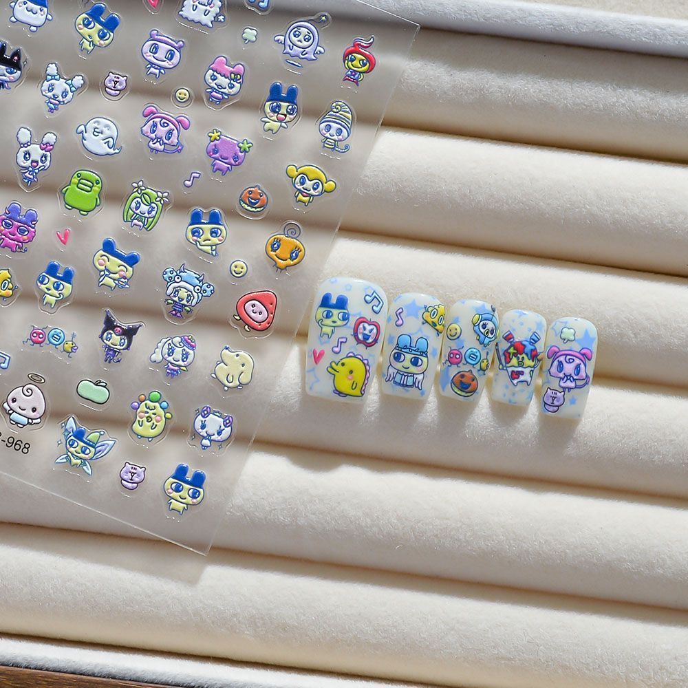 たまごっち風3Dエンボス加工ネイルアートステッカー キャラク - Nail Art Motif のレビューと価格