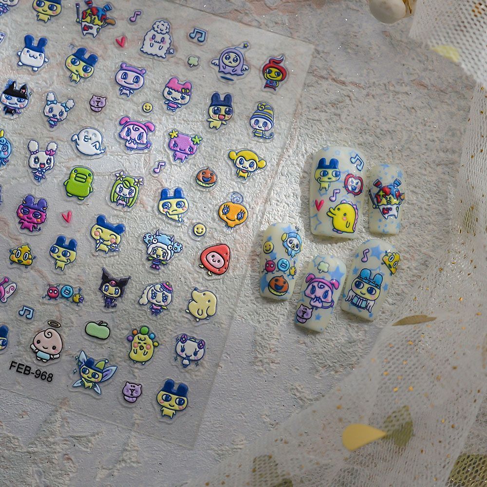 たまごっち風3Dエンボス加工ネイルアートステッカー キャラク - Nail Art Motif のレビューと価格