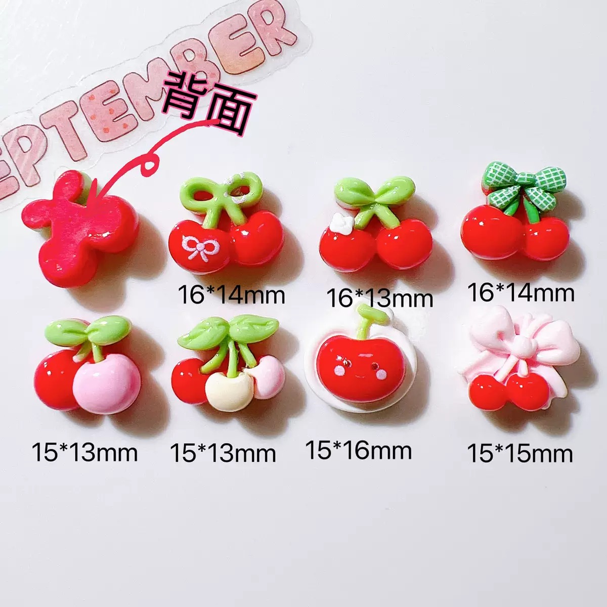 20個入り キュートなミニ漫画、様々な赤いチェリー付き ネイ - Nail Art Motif のレビューと価格