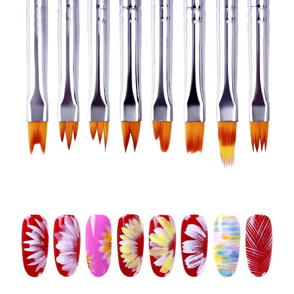 8ピースネイルアートブラシセット – DIYネイルアートデザ - Nail Art Zig Zag のレビューと価格