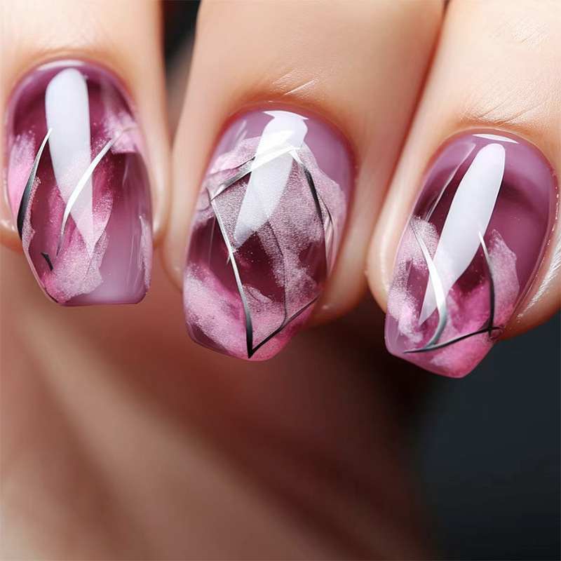 24 個ヒョウ柄デザイン付け爪女性のためのミッドレングスバレ - Nail Art Leopard のレビューと価格