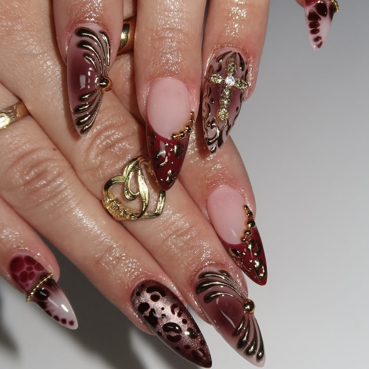 女性用ミディアムサイズのフェイクネイル、グラデーションコーヒ - Nail Art Design のレビューと価格