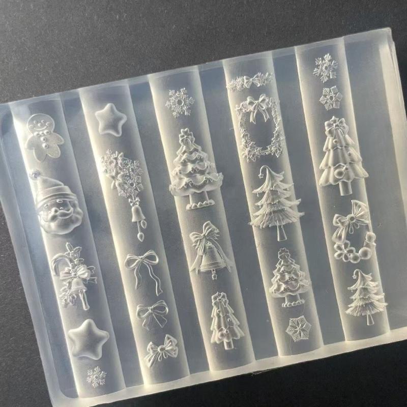 3D シリコーンネイルモールド雪だるまジンジャーブレッドマン - Nail Art For Men のレビューと価格