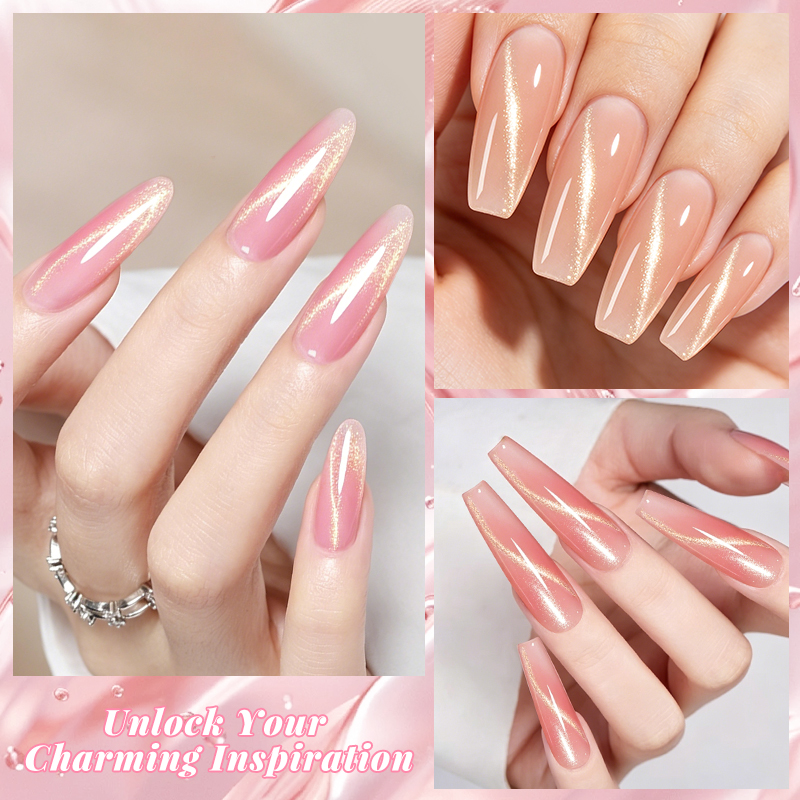 20mlヌードピンクマグネットキャッツアイポリネイルエクステ - Nail Art Extension Cat Eye のレビューと価格