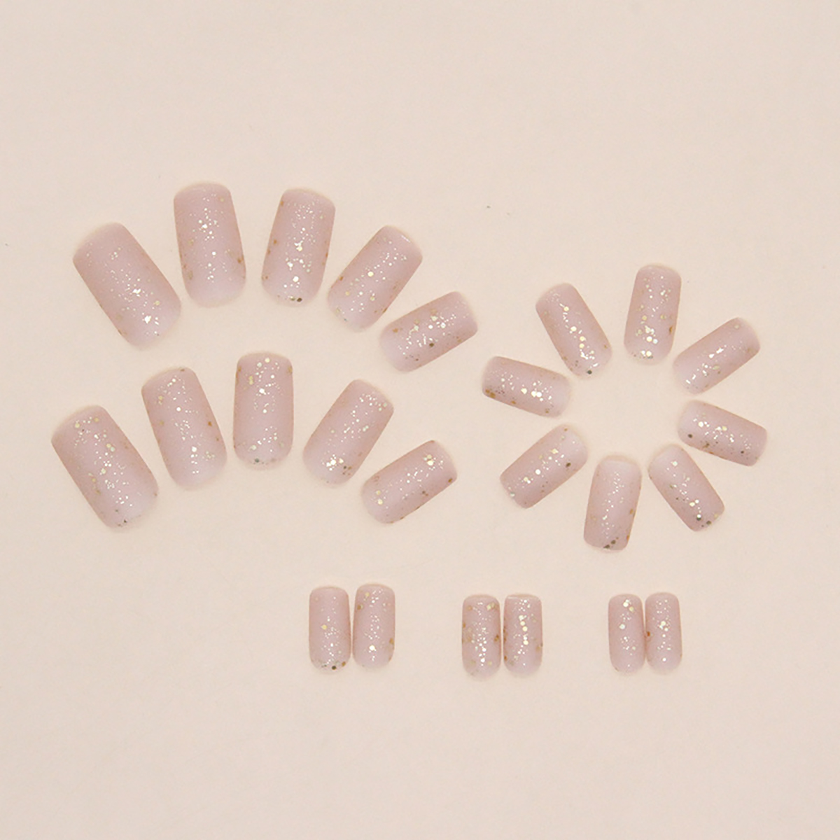 ウォッシャブルキラキラネイルピース、中程度の正方形のつや消し - Nail Art Design のレビューと価格